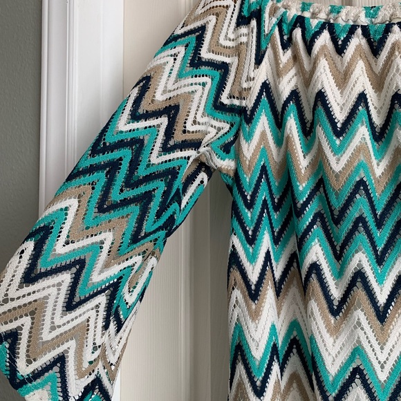 Tacera Women’s Zigzag Pattern Off  Shoulder Dress Size Large - Picture 14 of 17